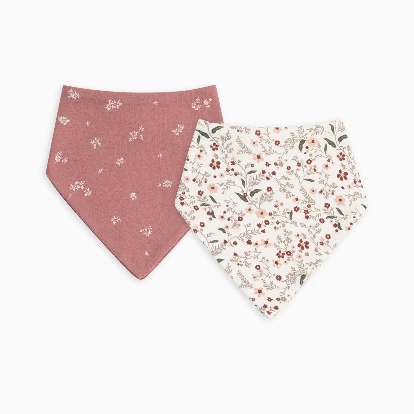 Colored Organics Bandana Bibs (2-Pack Bib Set) - Hailey Floral + Sienna Floral